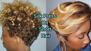 Silk Press On Natural Short 4cHair/TWA Hair