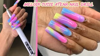 MELODYSUSIE ATENA CORDLESS NAIL DRILL REVIEW | Ombre Nails Using SXC Glow In The Dark Polygel