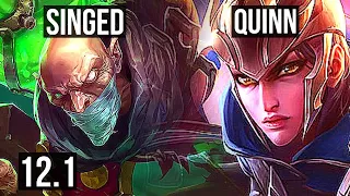 SINGED vs QUINN (TOP) | Rank 2 Singed, 4/1/4, 400+ games | KR Master | 12.1