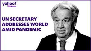 United Nations Secretary Antonio Guterres addresses a virtual World Economic Forum