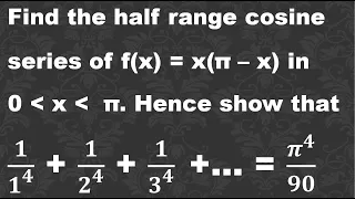 Half Range Fourier Cosine  Series # Problem in Tamil