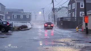 Scituate, Massachusetts - Peak Of Nor'Easter/Waves Spraying Over Houses - December 5th, 2020