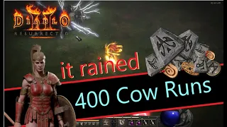 Rained high runes with Javazone!! 400 Cow runs - Diablo 2 Resurrected