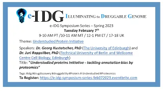 e-IDG Symposium: UPI talks by Dr. Georg Kustatscher and Dr. Juri Rappsilber – Feb. 7, 2023