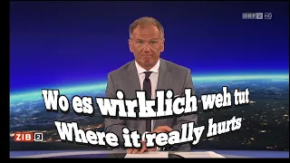 Armin Wolf ZIB2 "Wo es wirklich weh tut" Schlange in Klo "Where it really hurts" Snake in toilet