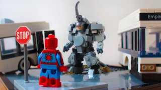 Lego Spidermen vs Rhino Diorama MOC