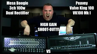 Mesa Boogie Dual Rectifier 3ch 100w VS Peavey Valve King 100 MkI |HIGH GAIN Amp Shootout