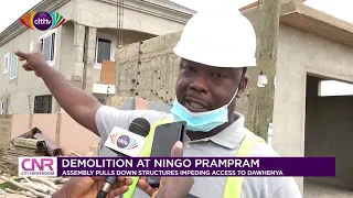Ningo Prampram Assembly pulls down structures impeding access to Dawhenya | Citi Newsroom