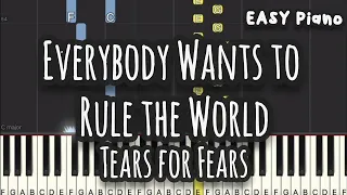 Tears for Fears - Everybody Wants to Rule the World (Easy Piano, Piano Tutorial) Sheet