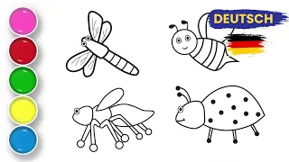 Käfer, Bienen zeichnen für Kinder | How To Draw Insects | Water Color Art #drawing #bees