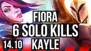 FIORA vs KAYLE (TOP) | 6 solo kills, 600+ games, Dominating, 9/2/1 | EUW Diamond | 14.10