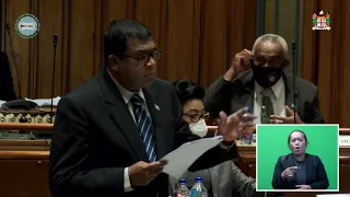 Fijian Minister for Waterways informs Parliament the Ministry's de-silting model and flooding