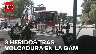 Tres lesionados por volcadura en la alcaldía Gustavo A. Madero, CDMX - Las Noticias