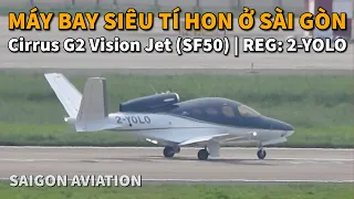 Super Tiny Cirrus G2 Vision Jet Takes Off at Tan Son Nhat Airport | 2-YOLO | Saigon Aviation