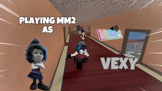 VEXY DESTROYS TEAMERS IN MM2 + GAMEPLAY (KEYBOARD ASMR)