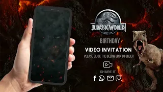 Jurassic World Birthday Video Invitation  - Jurassic World Theme Party Invite