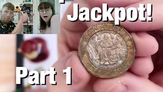 Jackpot! A Cash in! Part 1 of Bungle vs Lady M £2 Coin Hunt Challenge