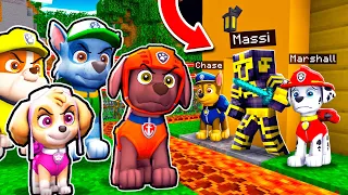 PAW PATROL ME AYUDA A DEFENDER MI CASA DE APOCALIPSIS DE PAW PATROL MUTANTES EN MINECRAFT 😱