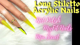 Long stiletto acrylic nails | not polish | Myfit nails