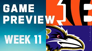 Cincinnati Bengals vs. Baltimore Ravens | 2023 Week 11 Game Preview