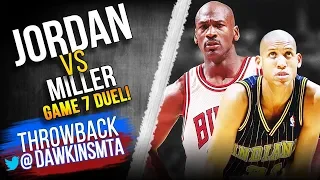 Michael Jordan vs Reggie Miller Game 7 Duel 1998 ECF - Miller With 22 Pts, Jordan With 28/9/8!
