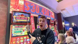 I was First to Play this Brand NEW Slot Machine Dragon Train!