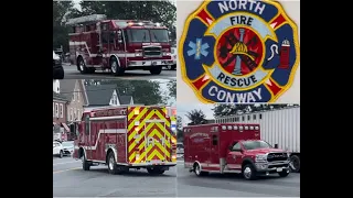 North Conway NH Fire Dept 15-E3, 15-R1 and Conway village NH Fire 12-A1 responding to an emergency