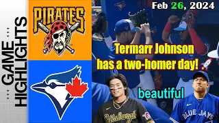 Pittsburgh Pirates vs Toronto Blue Jays [FULL GAME] Feb 26, 2024 | MLB Spring Training 2024