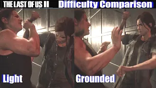 TLOU2 Light vs Grounded Difficulty Comparison (Ellie Fight) - The Last of Us 2