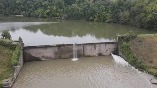 Temporary draining of Hinckley Lake begins