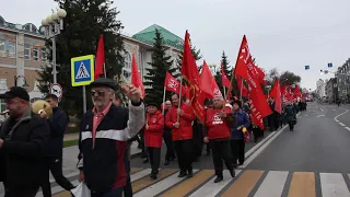 Митинг в честь 102-ой годовщины Октябрьской революции в Белгороде