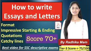 How to write essays and letters| Formats, catchy headlines, quotations| SSC descriptive Exams 👍🏻