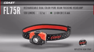 Coast Rechargeable Pure Beam Focusing Headlamp  530 Lumens Model# FL75R