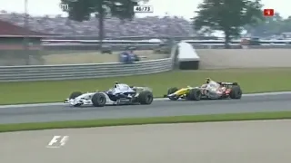 Kimi Raikkonen passes Nick Heidfeld - 2007 US GP