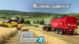 Farming Simulator 22 Расслабляющая уборка пшеницы на карте Реннебу,  Скандинавские красоты