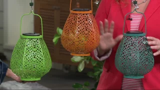 LED Solar Filagree Hanging Lantern by Evergreen on QVC