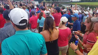 Tiger Woods walking down 18 at East Lake. Tour Championship 2018