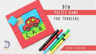 DIY Puzzle Games for toddlers/How to make puzzles using waste cardboard