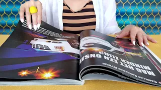 ASMR Page Squeezing & Page Turning Through a Book About American Cars • No Talking