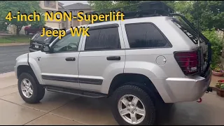 Jeep WK (NON-Superlift) 4 inch lift - [JJOffRoad Diff Drop, Jeeperf, Tom Wood's Driveshaft]