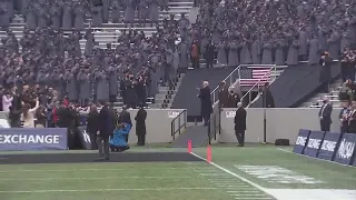 Trump participates in coin toss as Army hosts Navy for 1st time in 77 years due to COVID-19