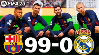 FIFA 23 - MESSI, RONALDO, MBAPPE, NEYMAR, ALL STARS | FC BARCELONA VS REAL MADRID 99-0 | UCL FINAL