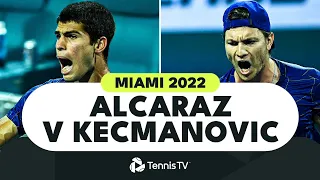 Carlos Alcaraz vs Miomir Kecmanovic BREATHTAKING Quarter-Final | Miami 2022 Highlights