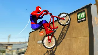 GTA 5 SPIDERMAN BMX Parkour Jumps ep.27 | Fails and Funny Moments (Euphoria Ragdolls Physics)