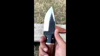 Hand Forged Custom Made High Carbon Steel Bushcraft Knife by AG Knives