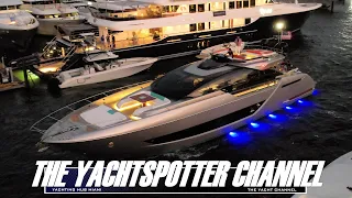 THE BEST VIDEO OF FLIBS2023 - FOLLOW A RIVA 88 FOLGORE ON MULTI MILLION YACHT ROW | FORT LAUDERDALE