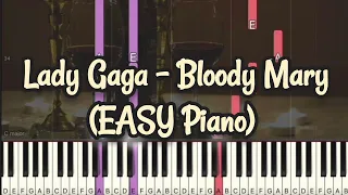 Lady Gaga - Bloody Mary | Wednesday Addams (Simple Piano, Piano Tutorial) Sheet