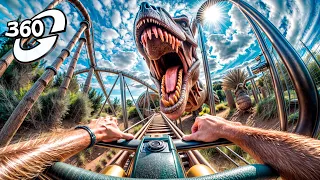 360° VR VIDEO Roller Coaster 🐾 Dinosaurs Jurassic World