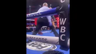 Ringside Angle of Tyson Fury Knocking Wilder Down 3 Times, Finishes Him In Highlight Fashion #shorts