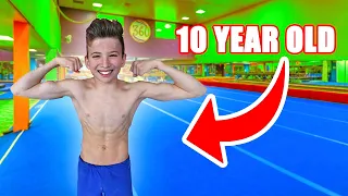 Standing Double Backflip done by 10 Year Old (INSANE FLIPS)